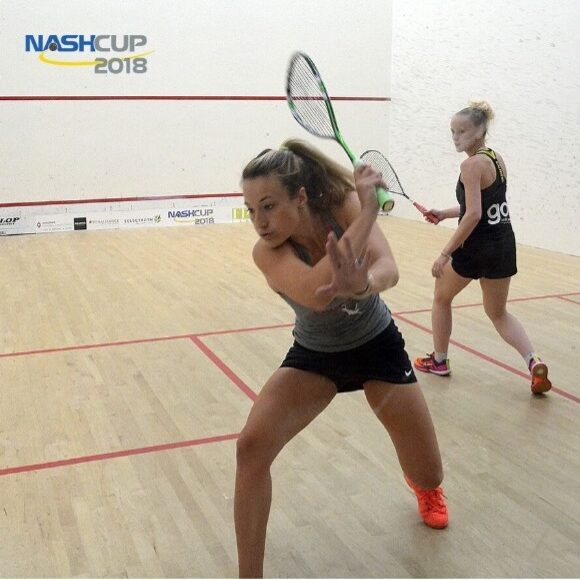 Olivia Fiechter playing Emily Whitlock Nash Cup Squash Tournament